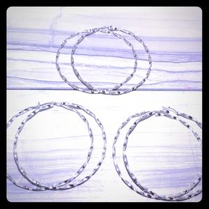 Fashion women’s silver big hoop earring new 10 mm